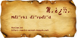 Márki Árpád névjegykártya