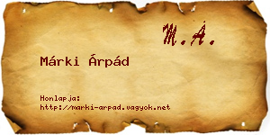 Márki Árpád névjegykártya