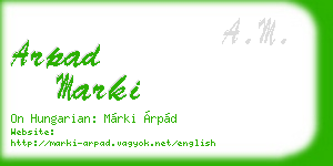 arpad marki business card